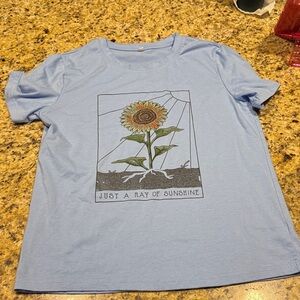 Sunflower Graphic Light Blue Women's Tee